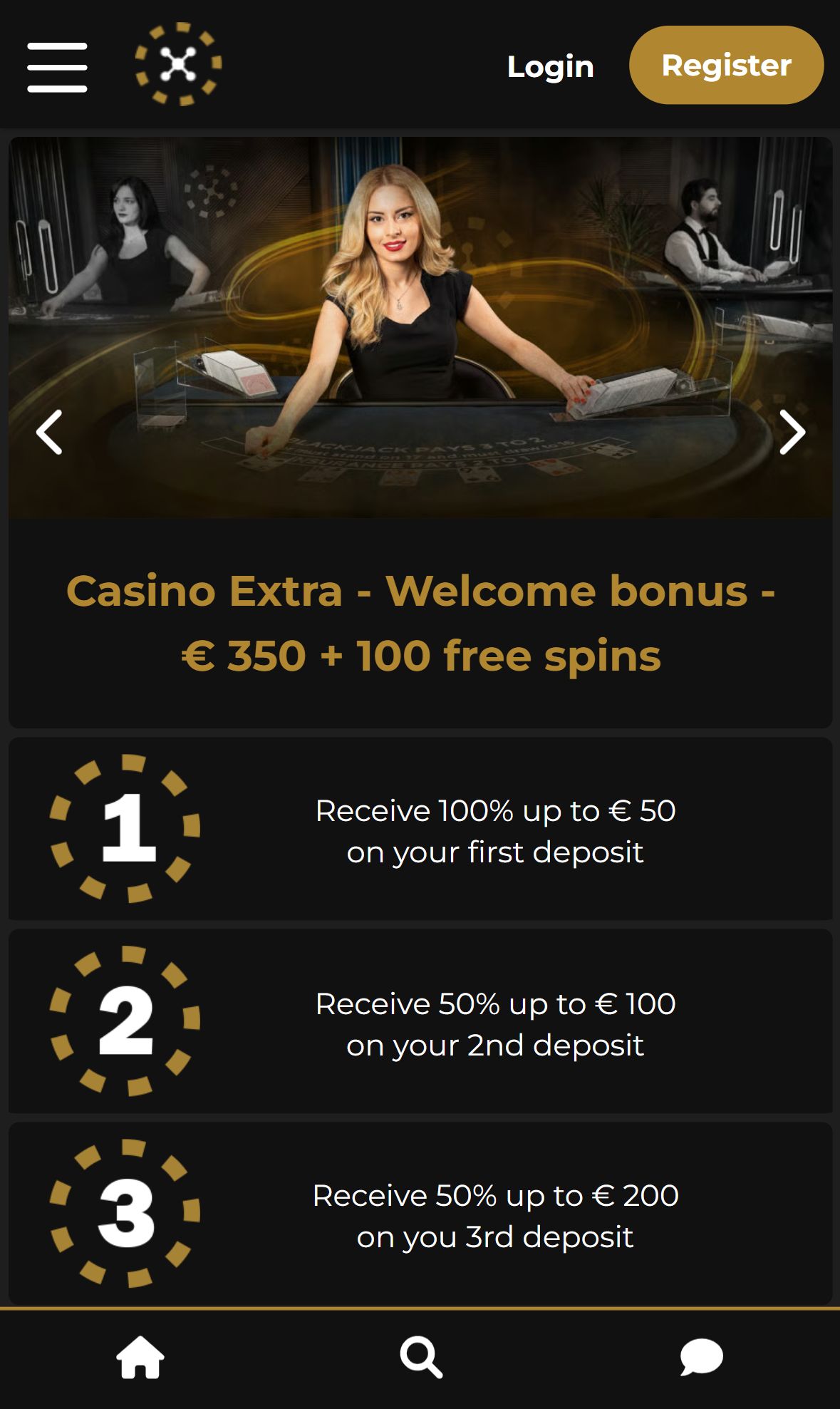 Casino Extra — Homepage (Mobile)