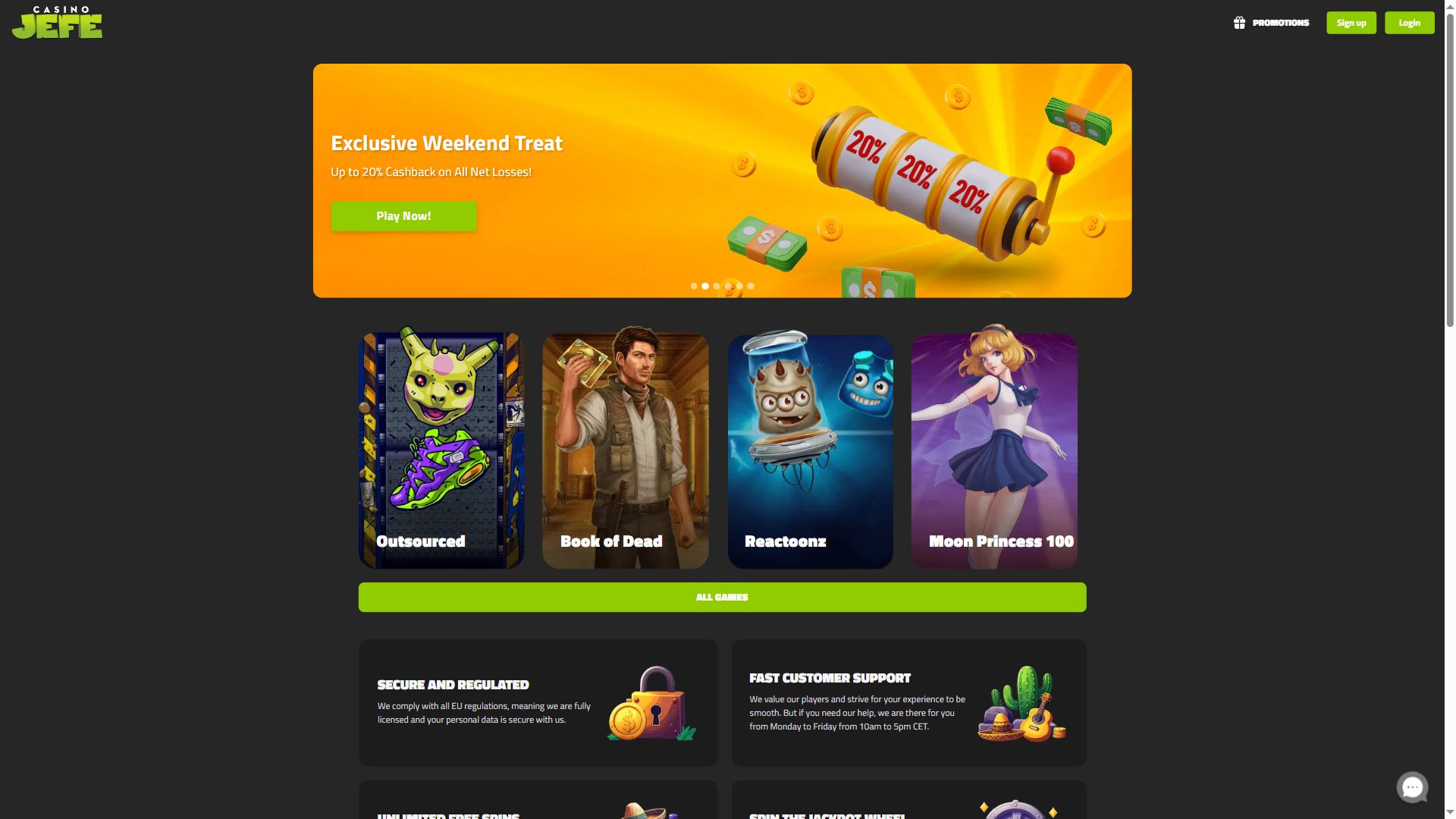 CasinoJefe — Homepage (Desktop)