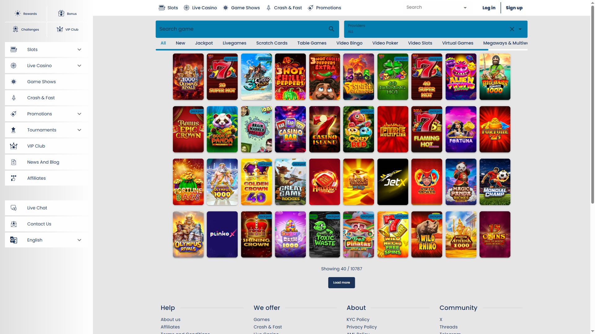 Casino Orca — Lobby (Desktop)