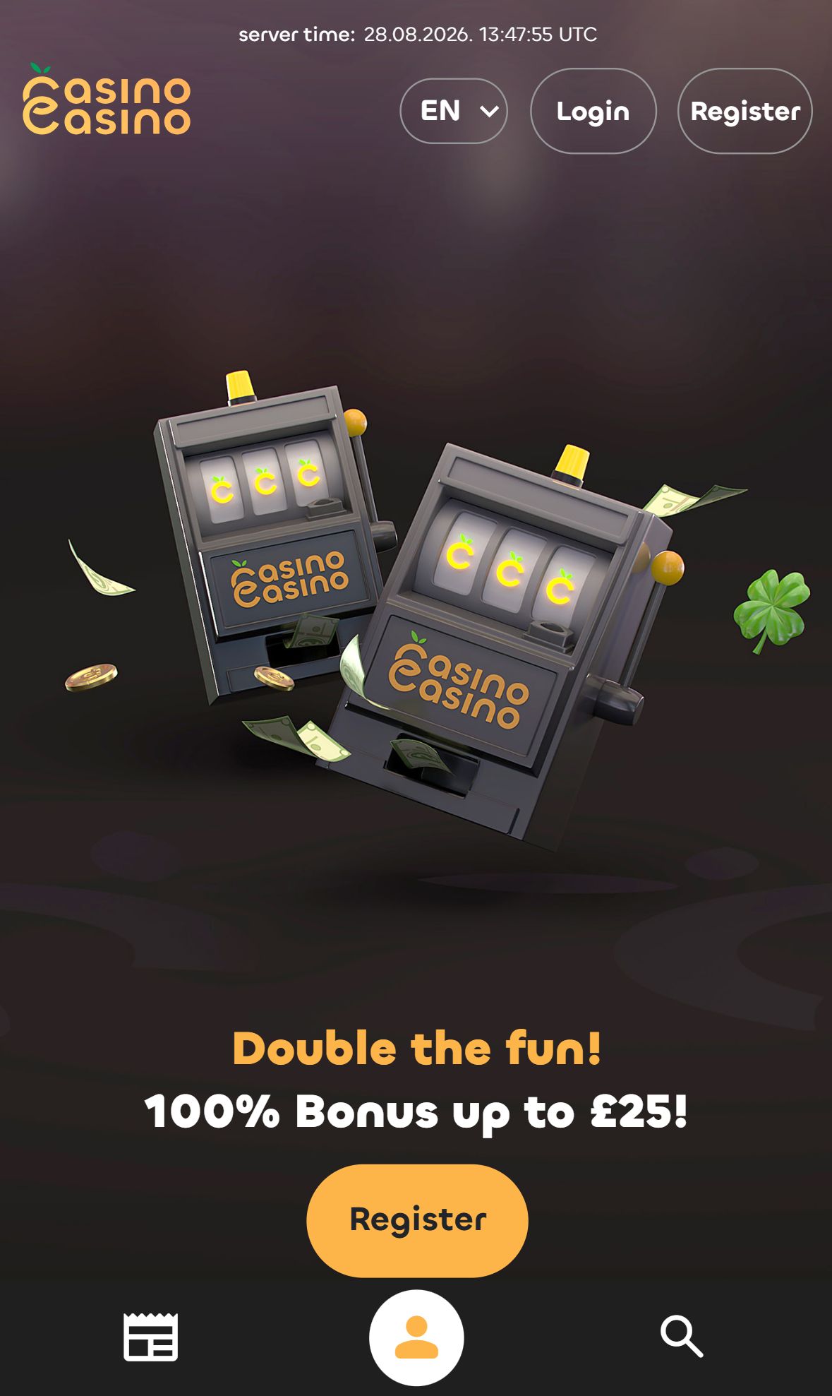 CasinoCasino — Homepage (Mobile)