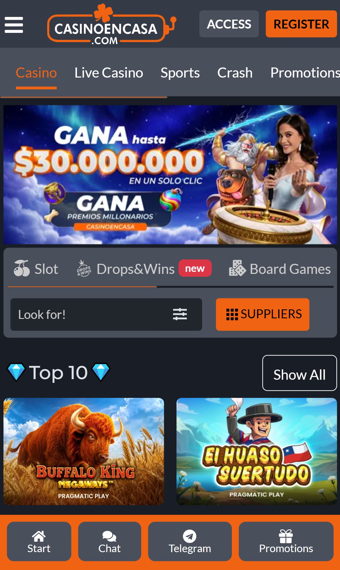 Casinoencasa — Lobby (Mobile)