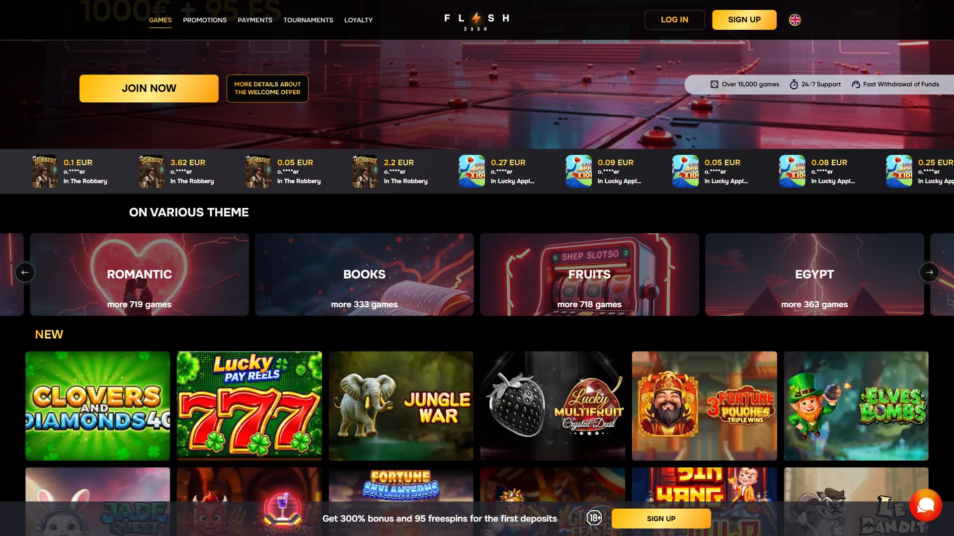 Flash Dash — Homepage (Desktop)