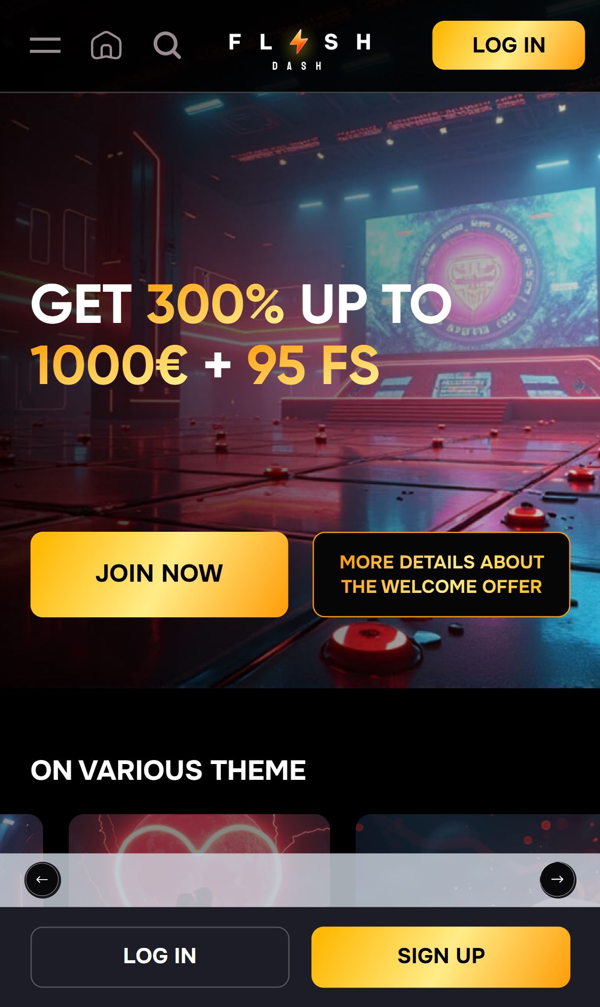 Flash Dash — Homepage (Mobile)