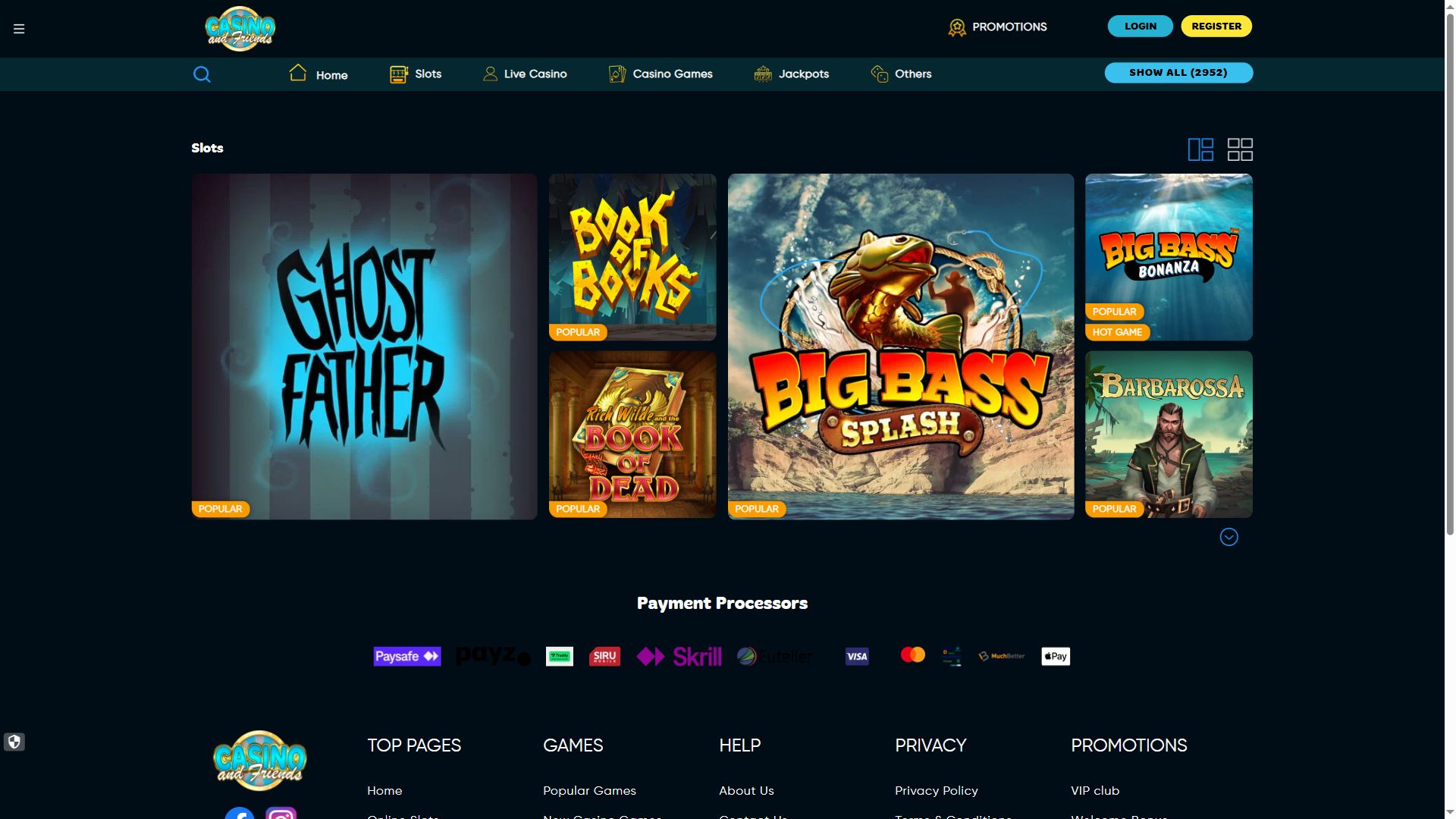 Casino and Friends — Lobby (Desktop)