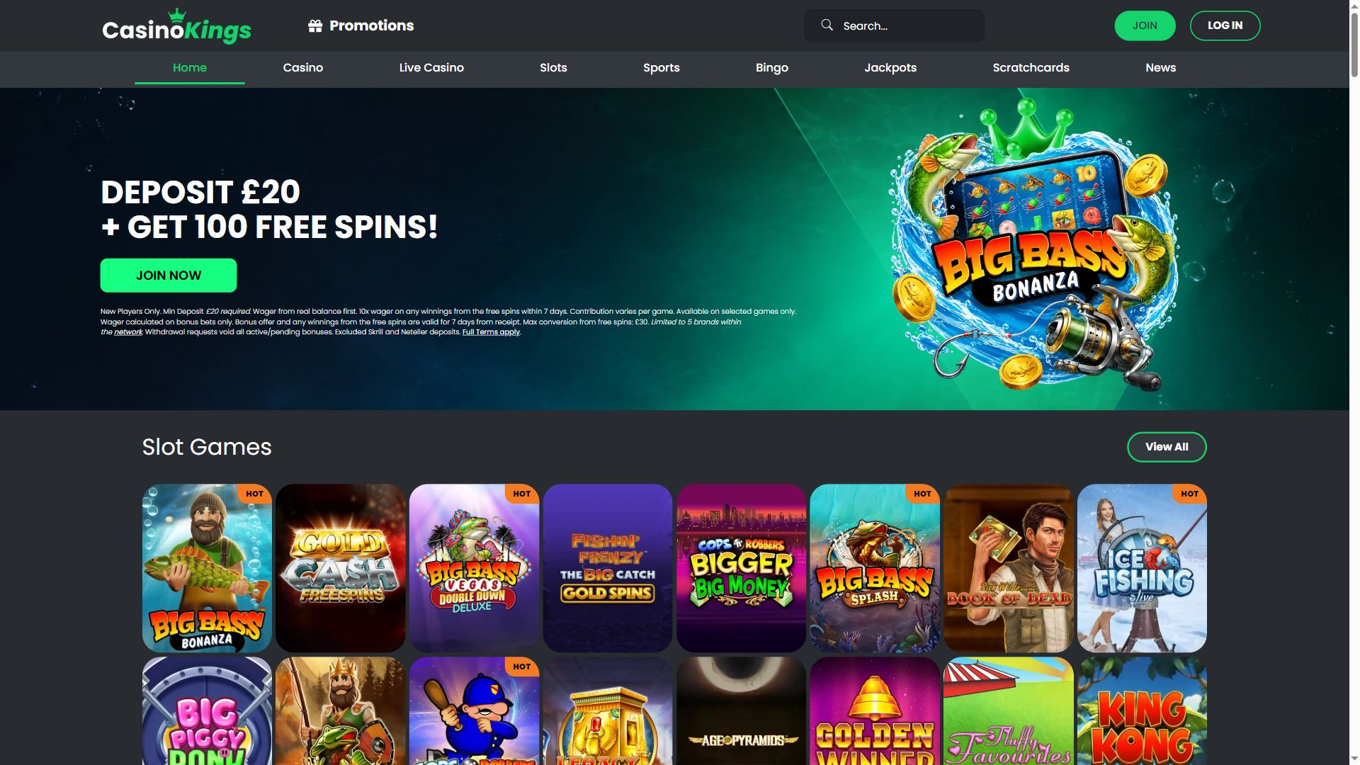 Casinokings — Homepage (Desktop)