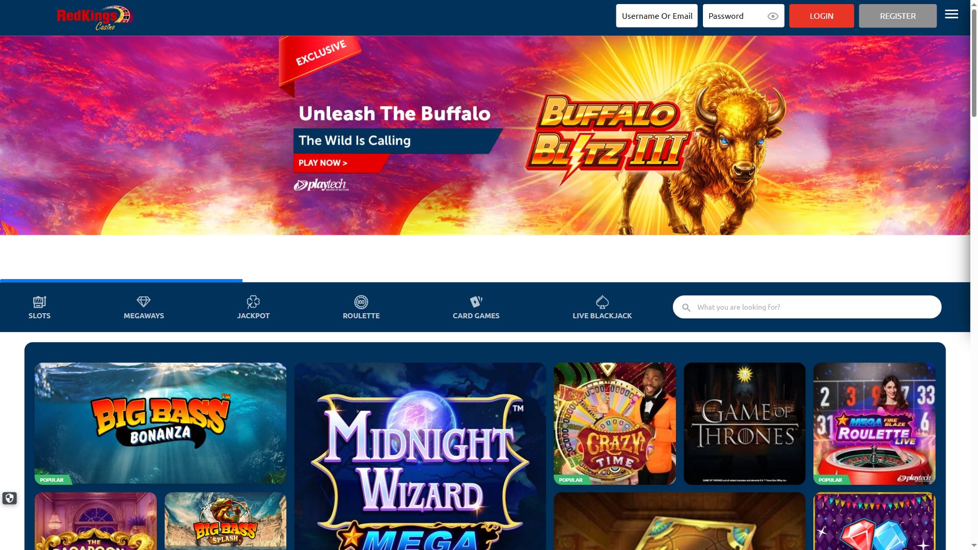 Redkings — Homepage (Desktop)