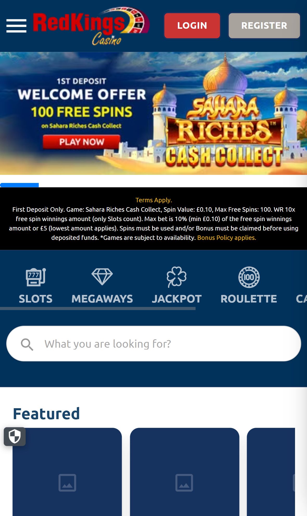 Redkings — Homepage (Mobile)