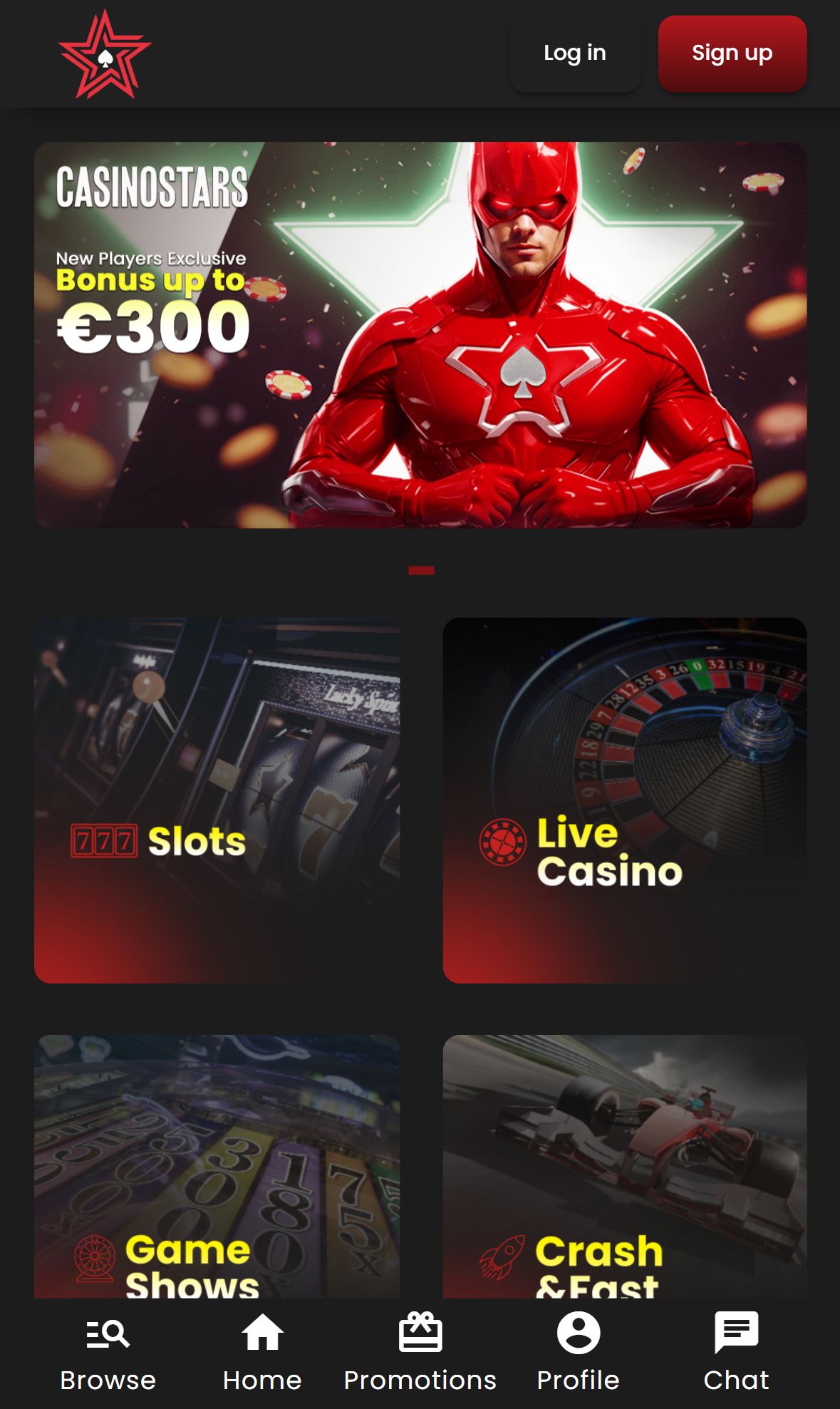 Casinostars — Homepage (Mobile)