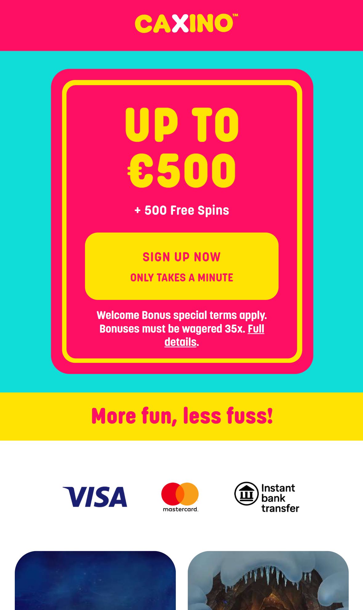 Caxino — Homepage (Mobile)