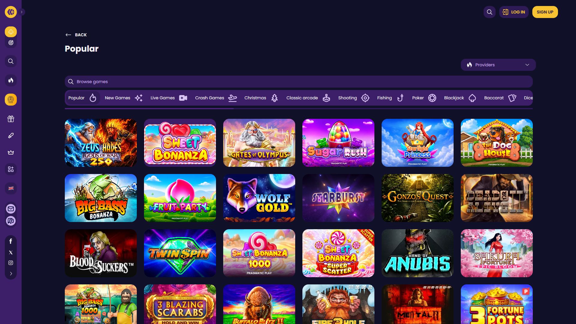Cazzy Games — Lobby (Desktop)