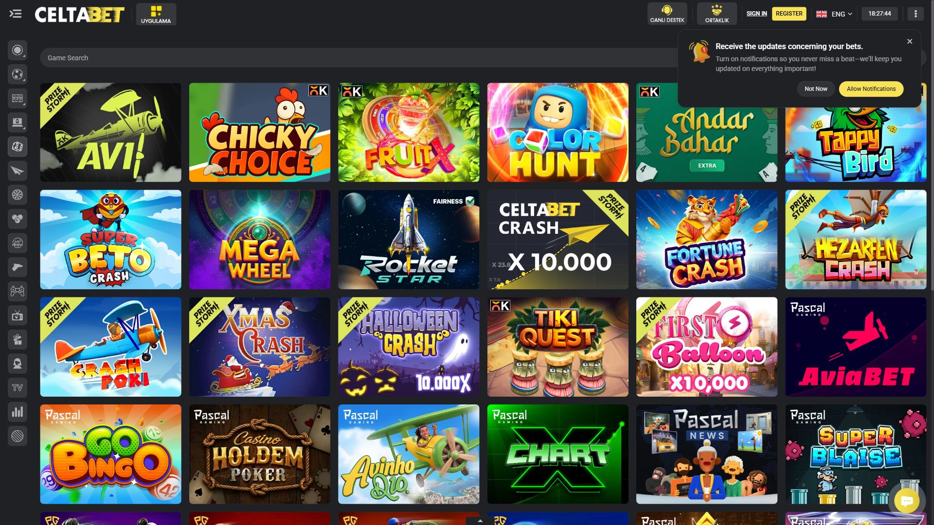 Celtabet — Lobby (Desktop)