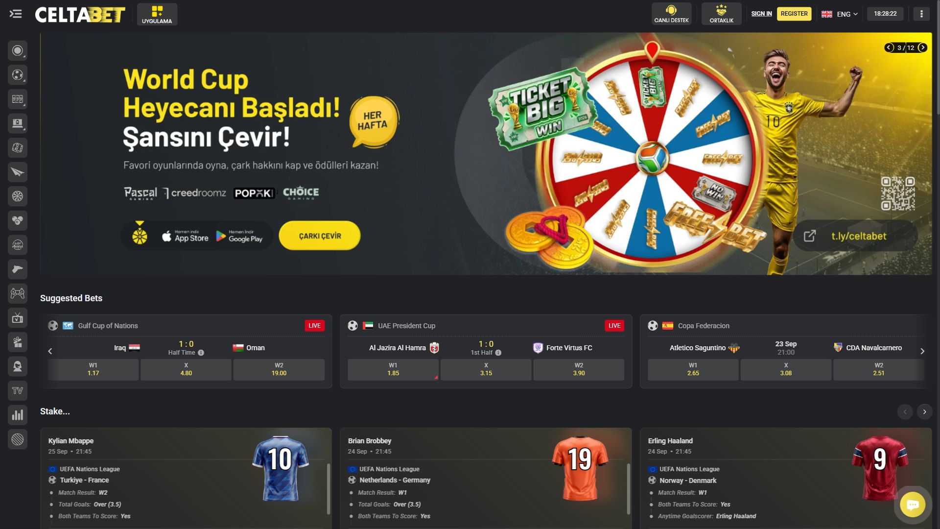Celtabet — Homepage (Desktop)