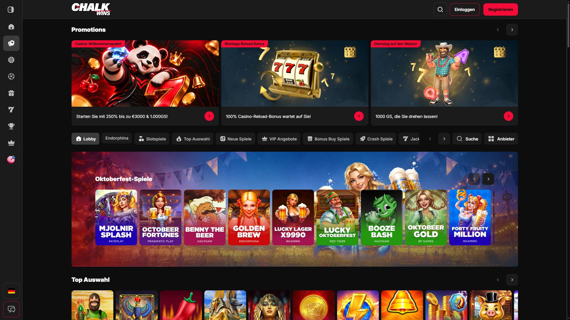 Chalk Wins — Lobby (Desktop)