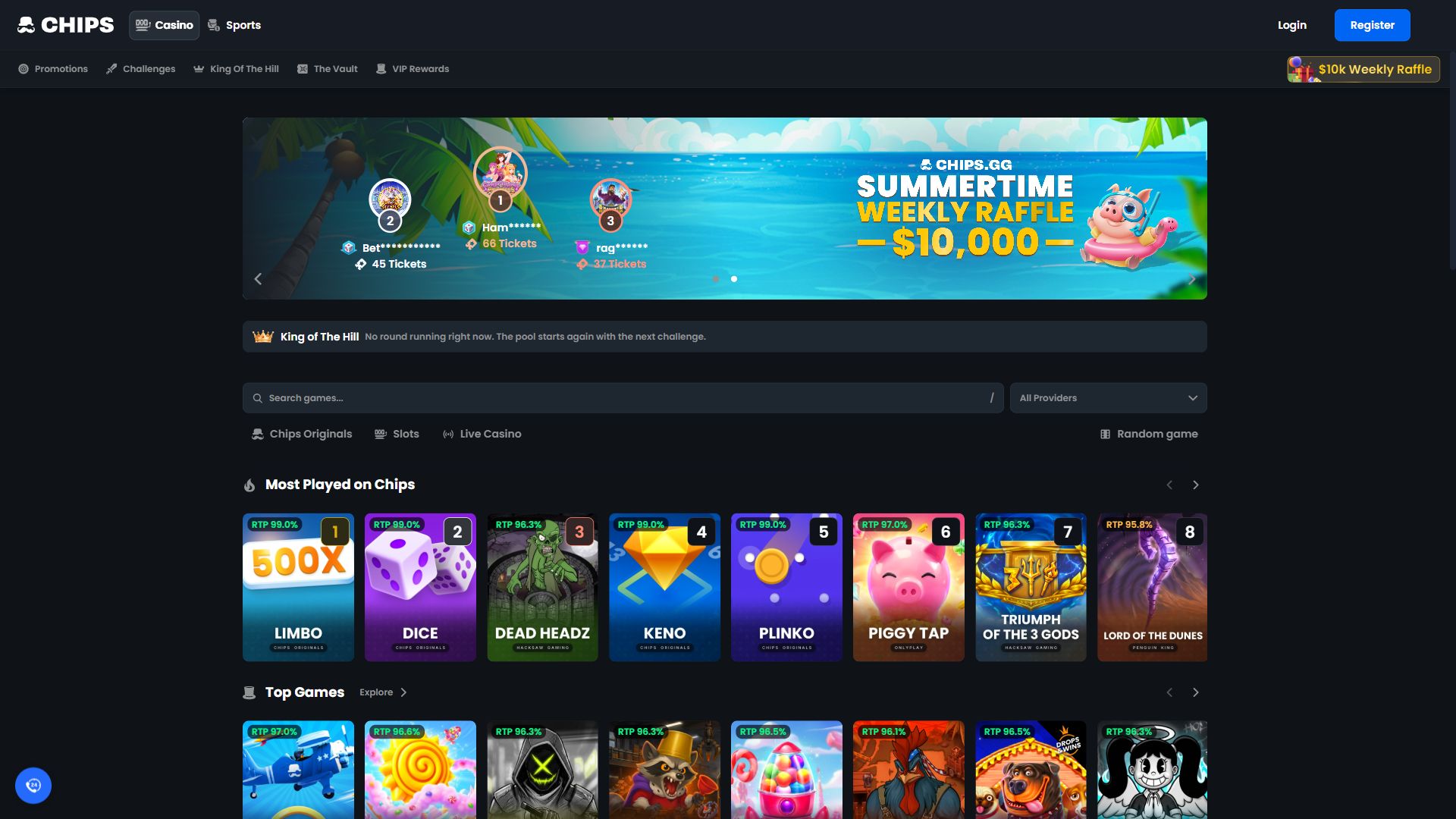 Chips.gg — Homepage (Desktop)