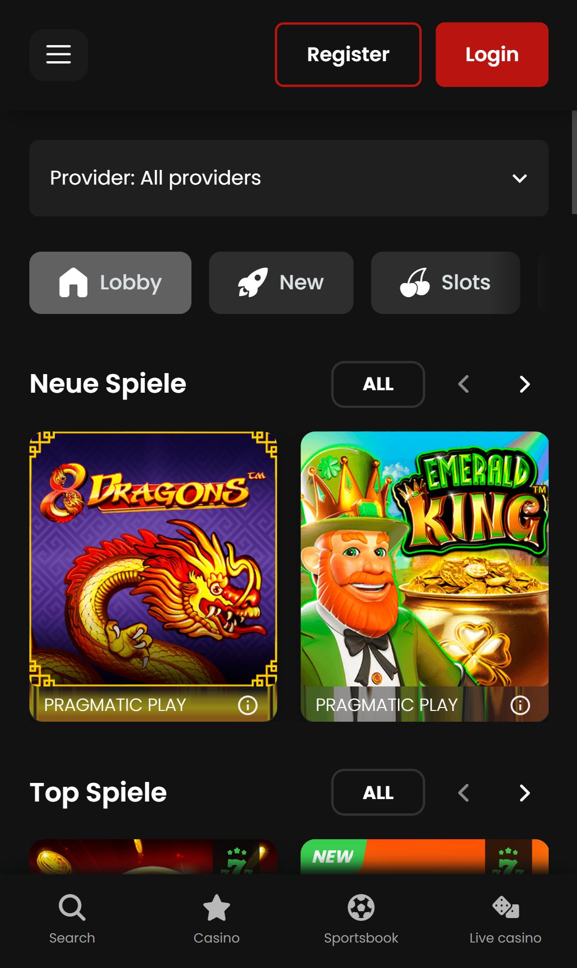 Chipstars — Lobby (Mobile)
