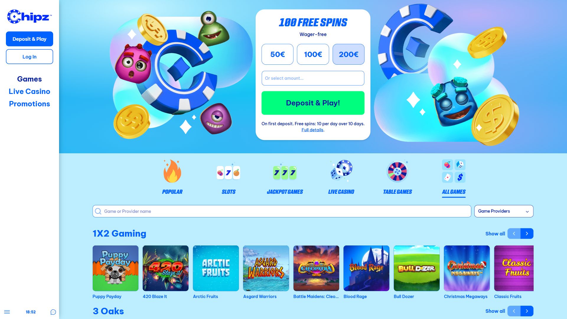 Chipz — Lobby (Desktop)