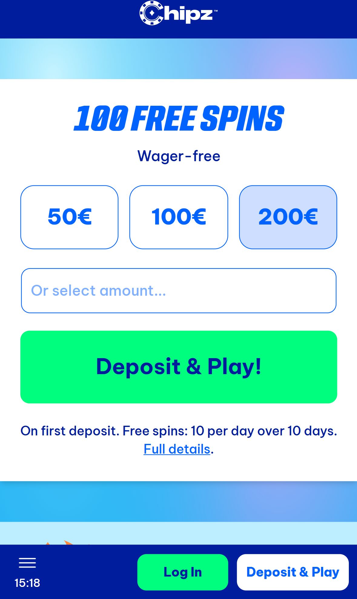 Chipz — Lobby (Mobile)