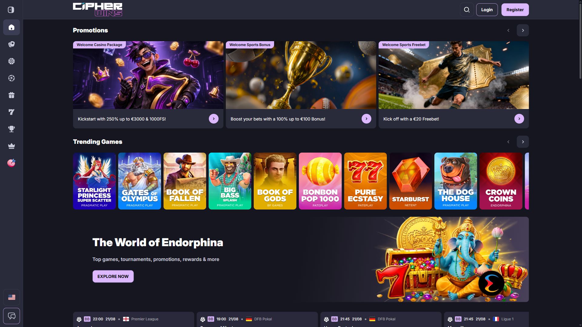 Cipherwins — Homepage (Desktop)