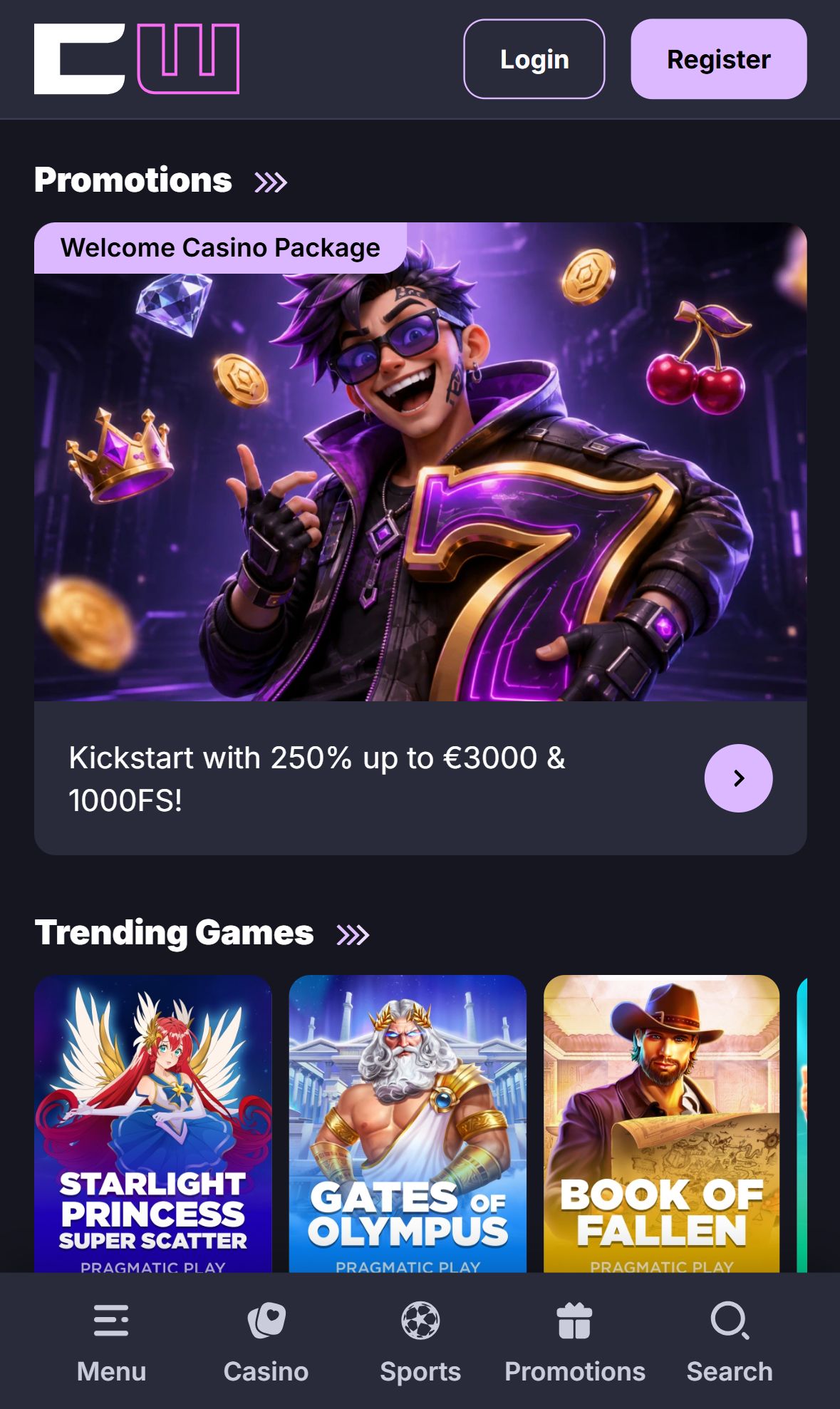 Cipherwins — Homepage (Mobile)