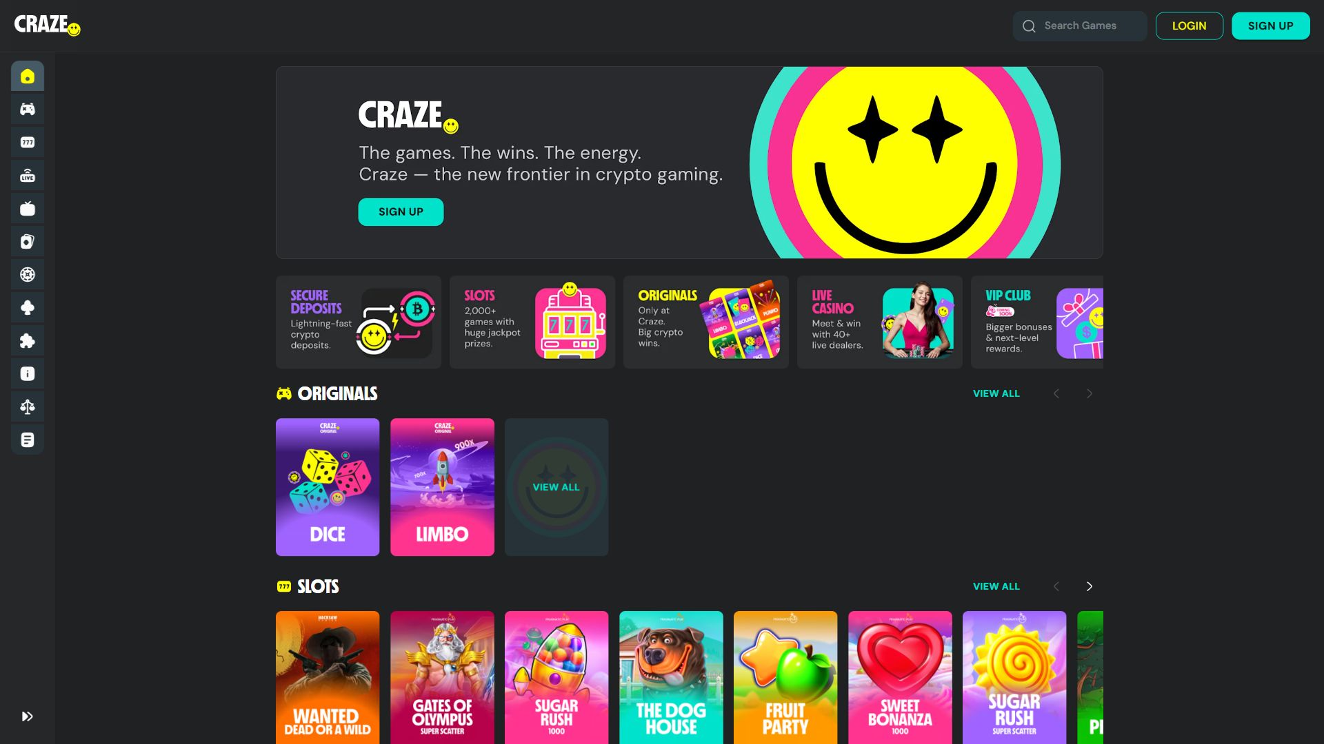 Craze — Homepage (Desktop)