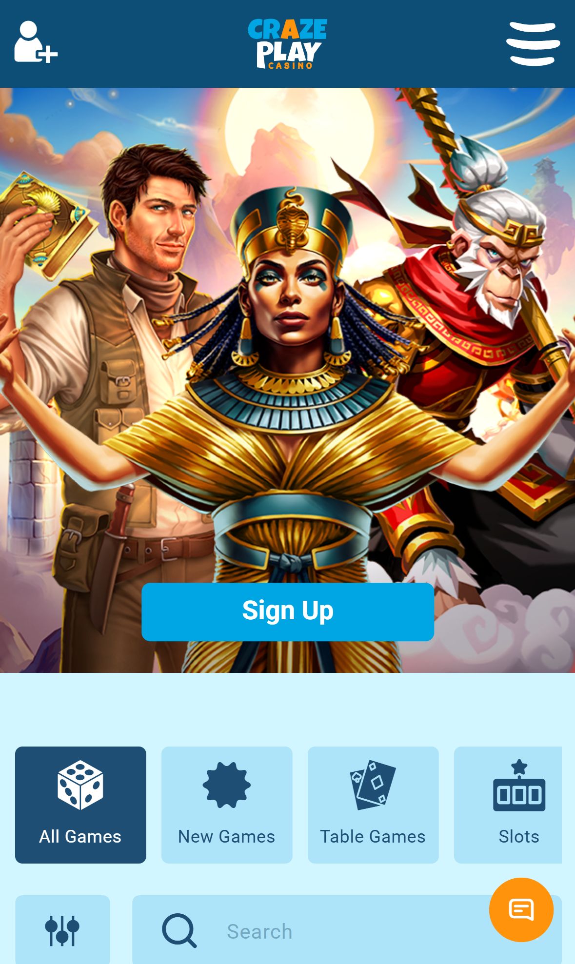 Craze Play — Lobby (Mobile)