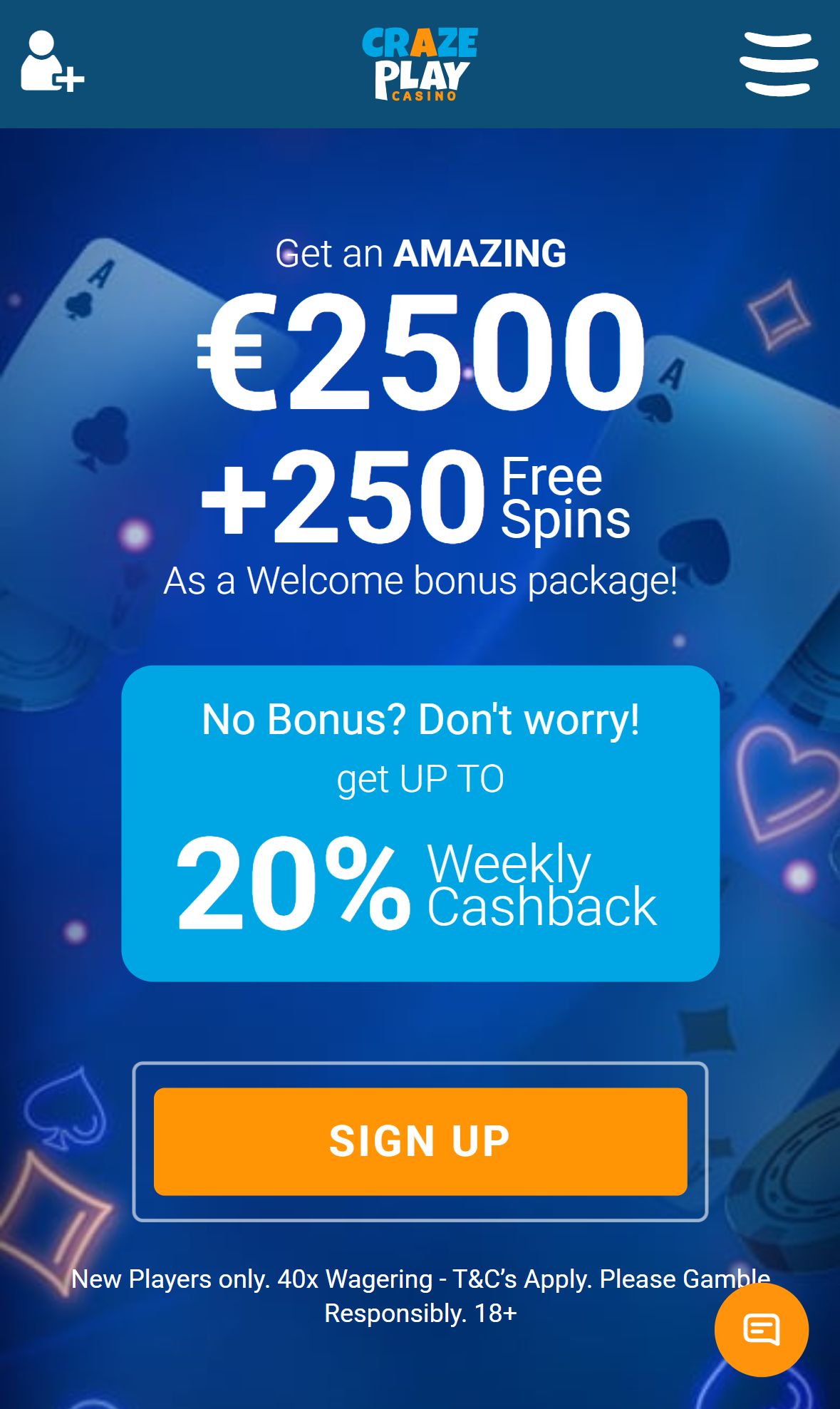 Craze Play — Homepage (Mobile)