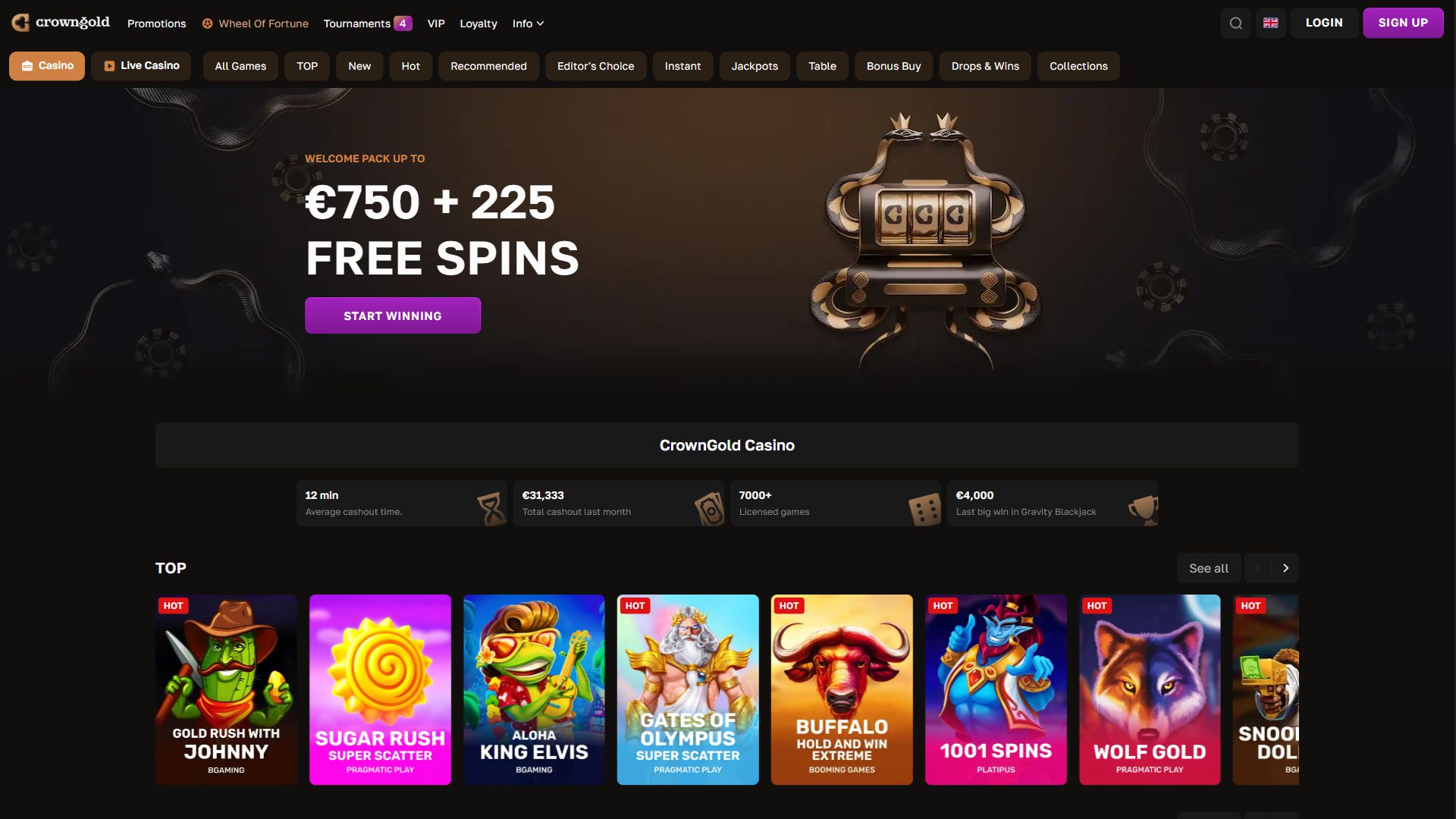 Crown Gold — Homepage (Desktop)