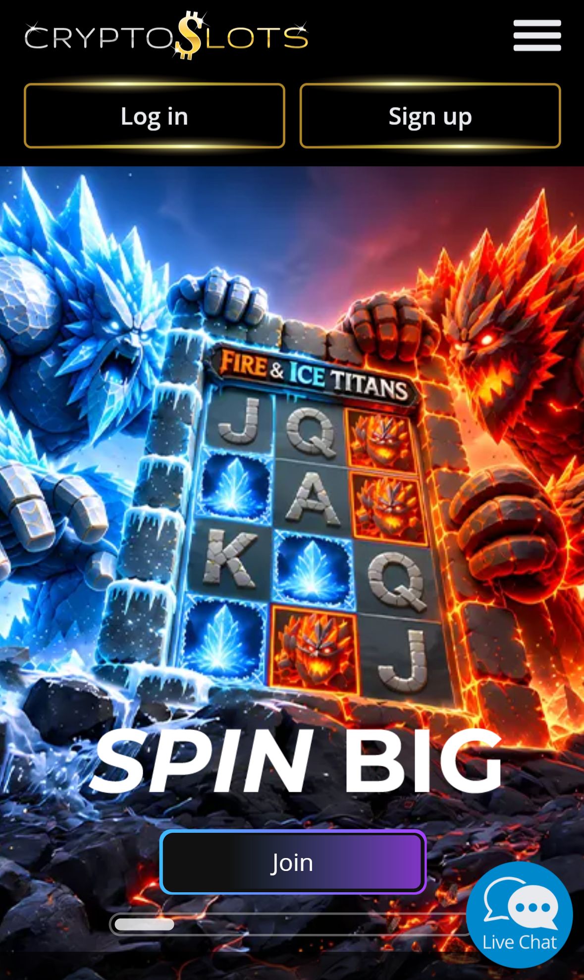 CryptoSlots — Lobby (Mobil)