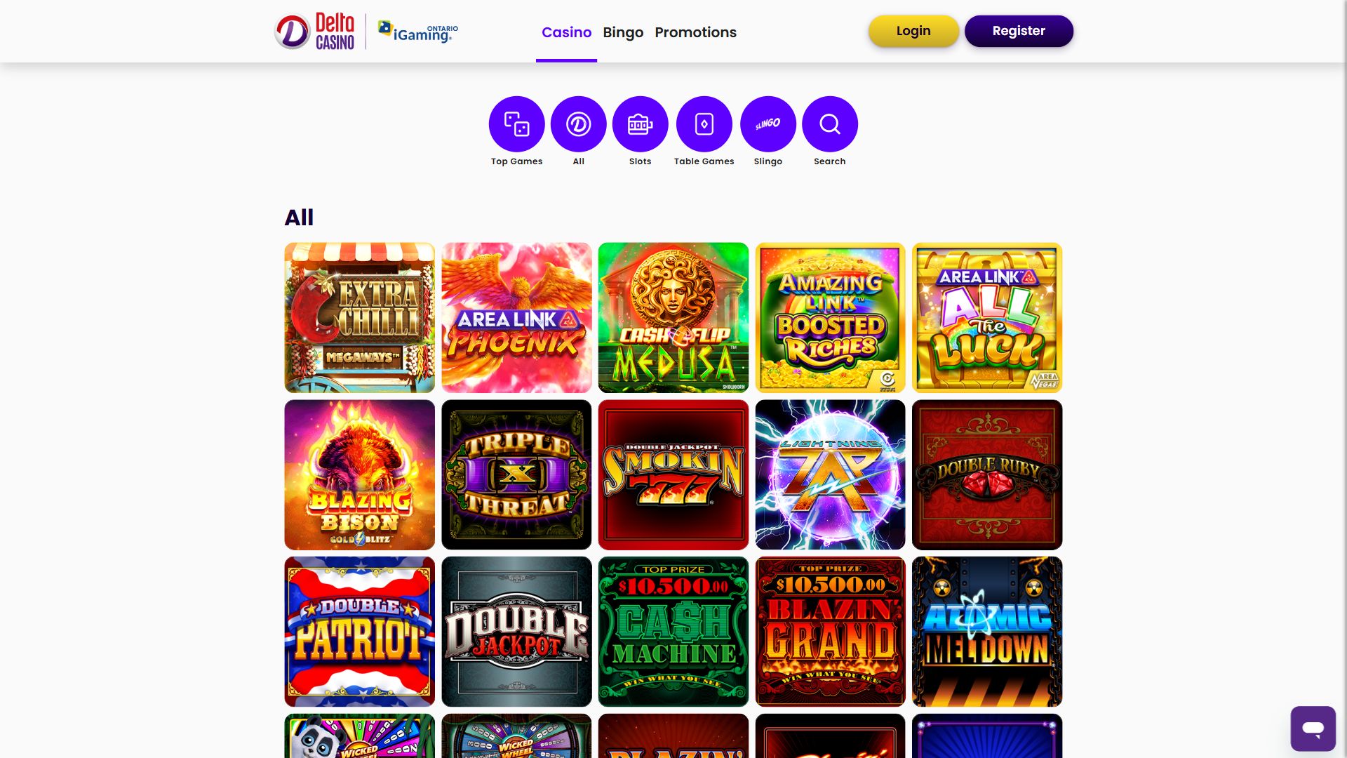 Deltacasino — Lobby (Desktop)