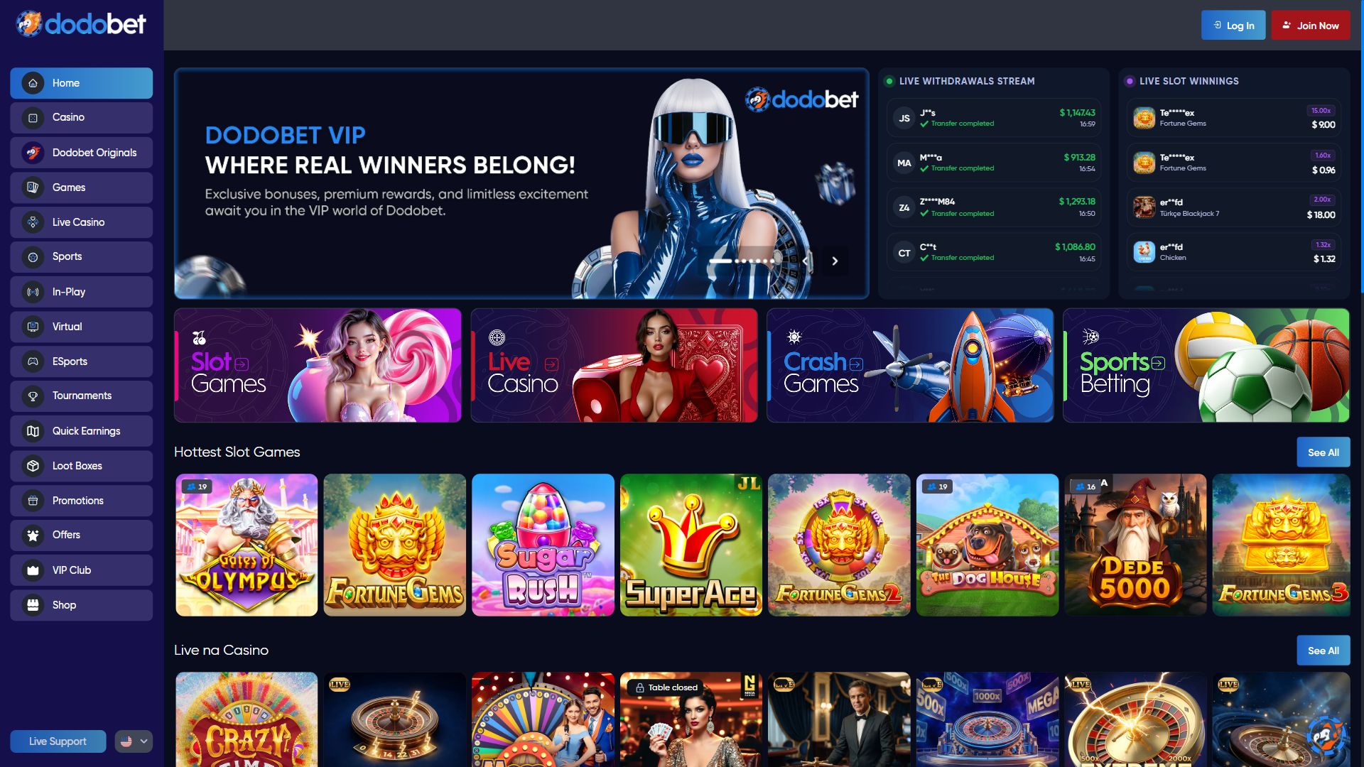 Dodobet — Homepage (Desktop)