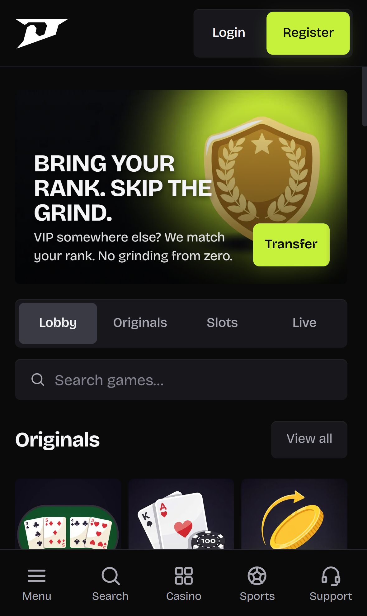 DOPE — Homepage (Mobile)