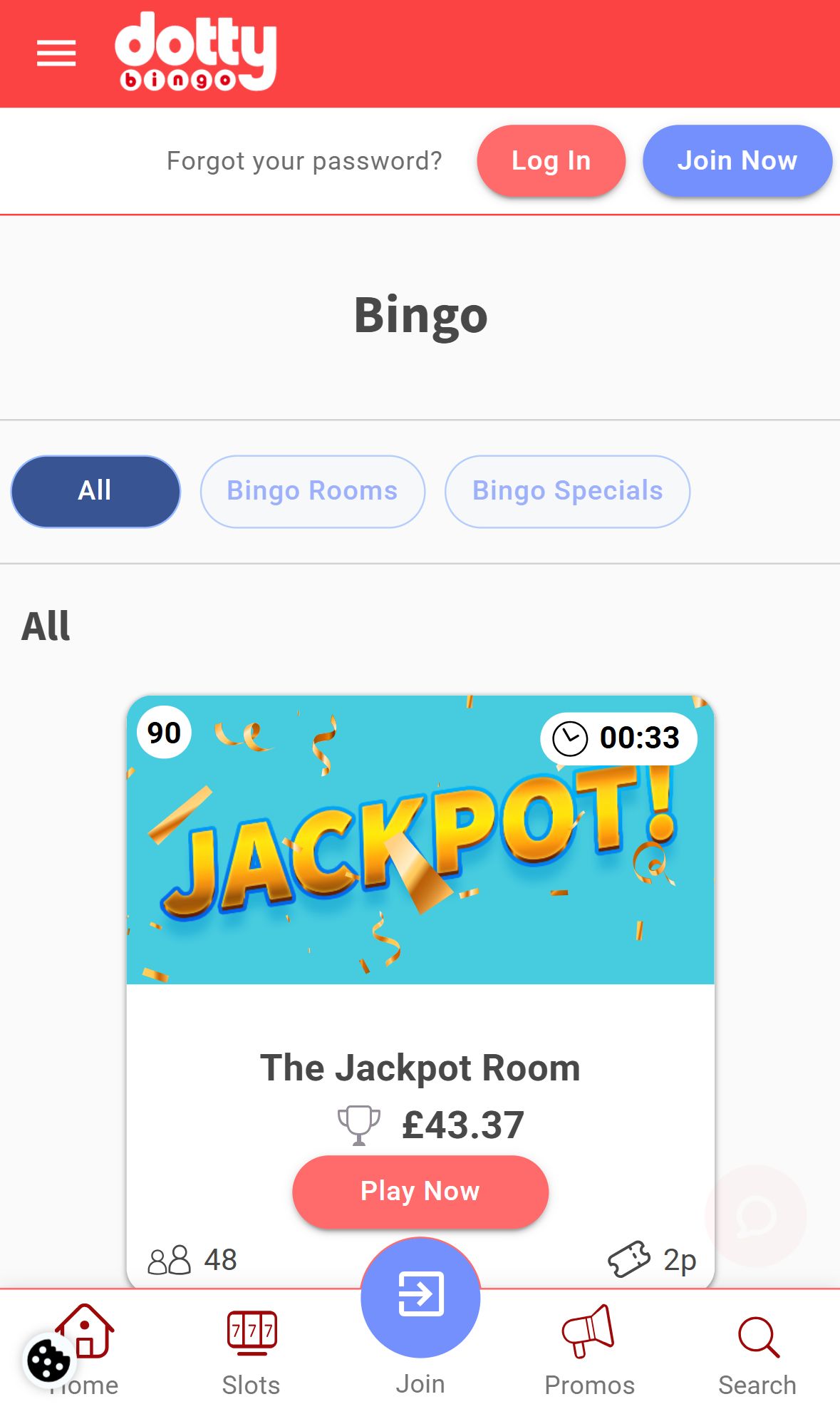 Dottybingo — Lobby (Mobile)