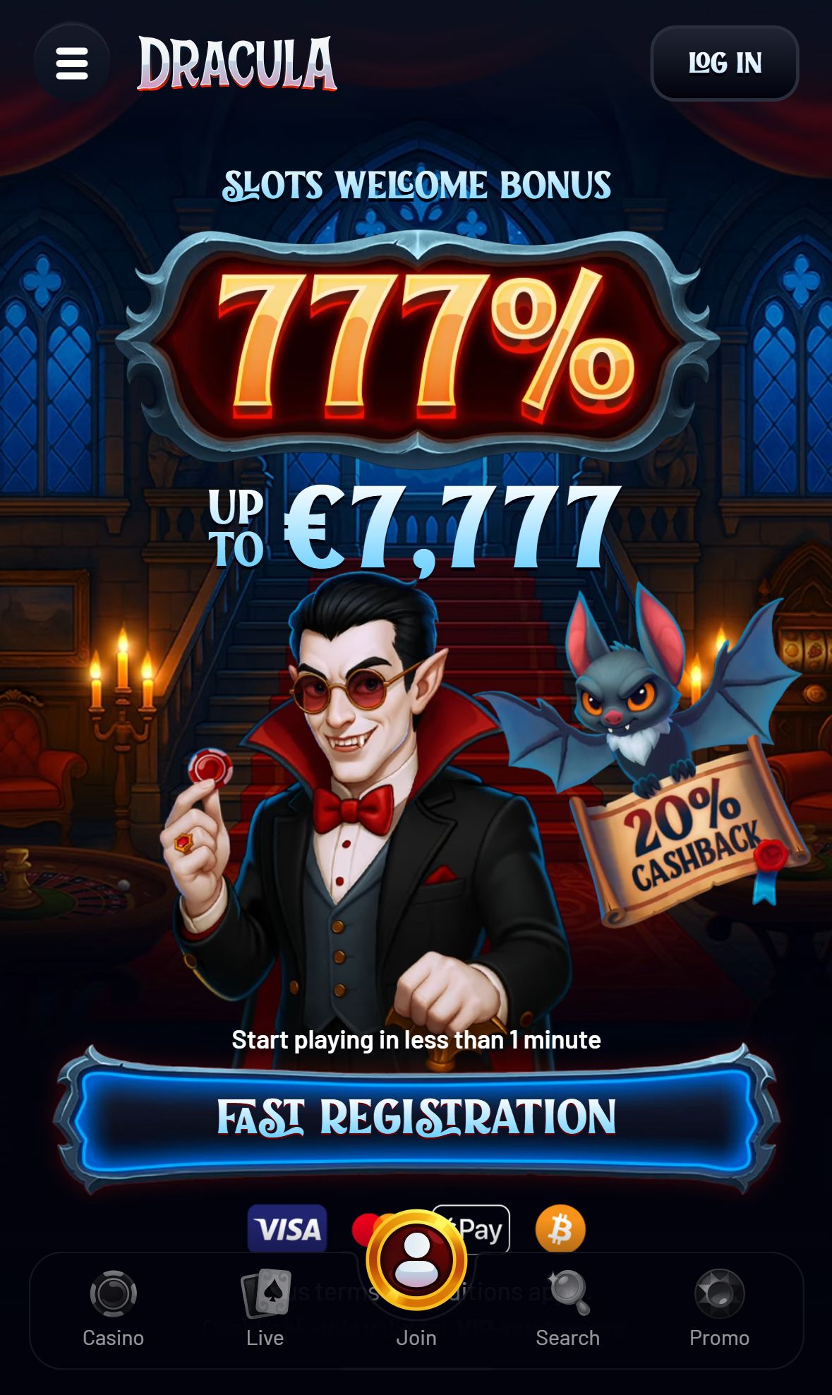 Dracula — Homepage (Mobile)