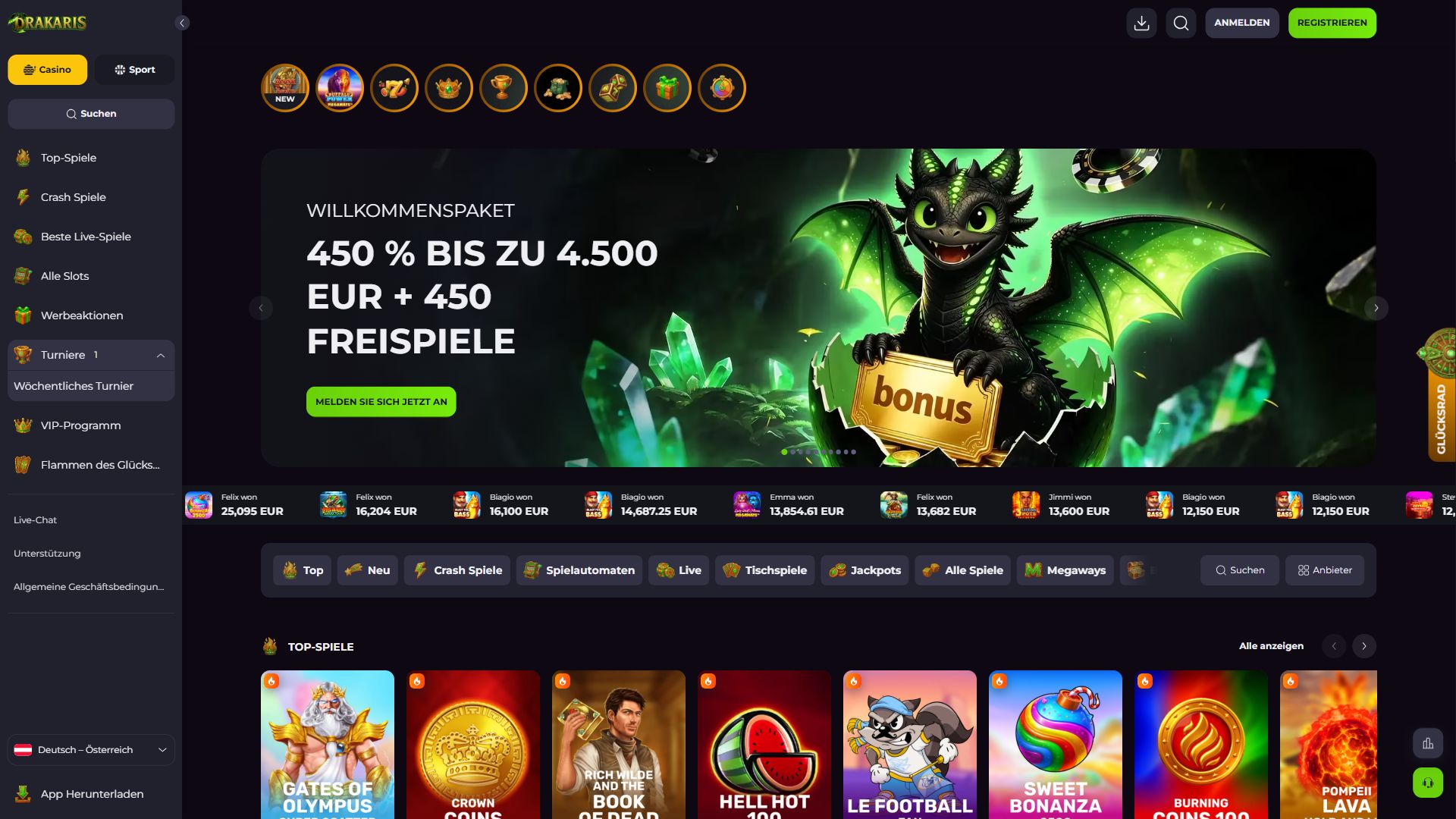 Drakaris — Startseite (Desktop)