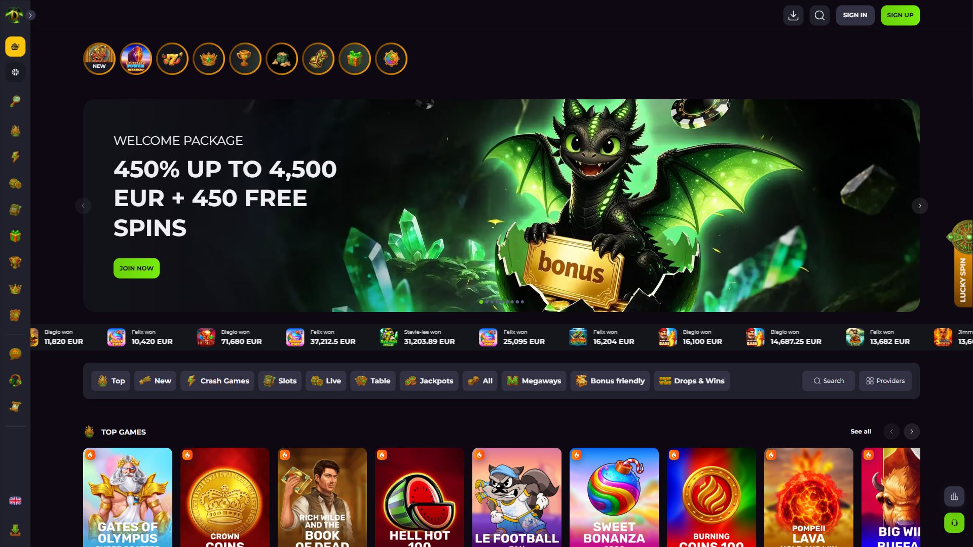 Drakaris — Homepage (Desktop)