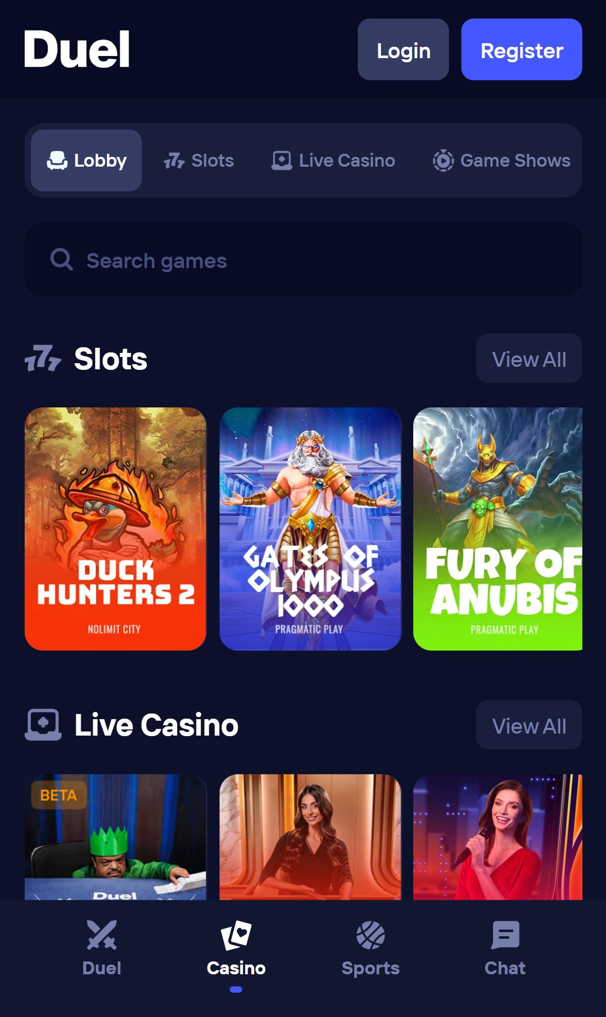 Duel — Lobby (Mobile)