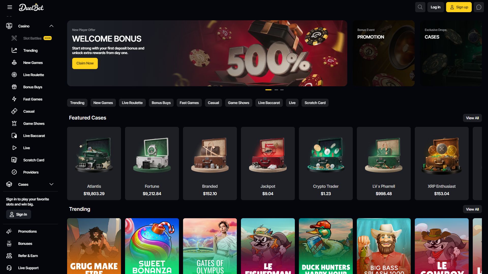 Duelbet — Homepage (Desktop)