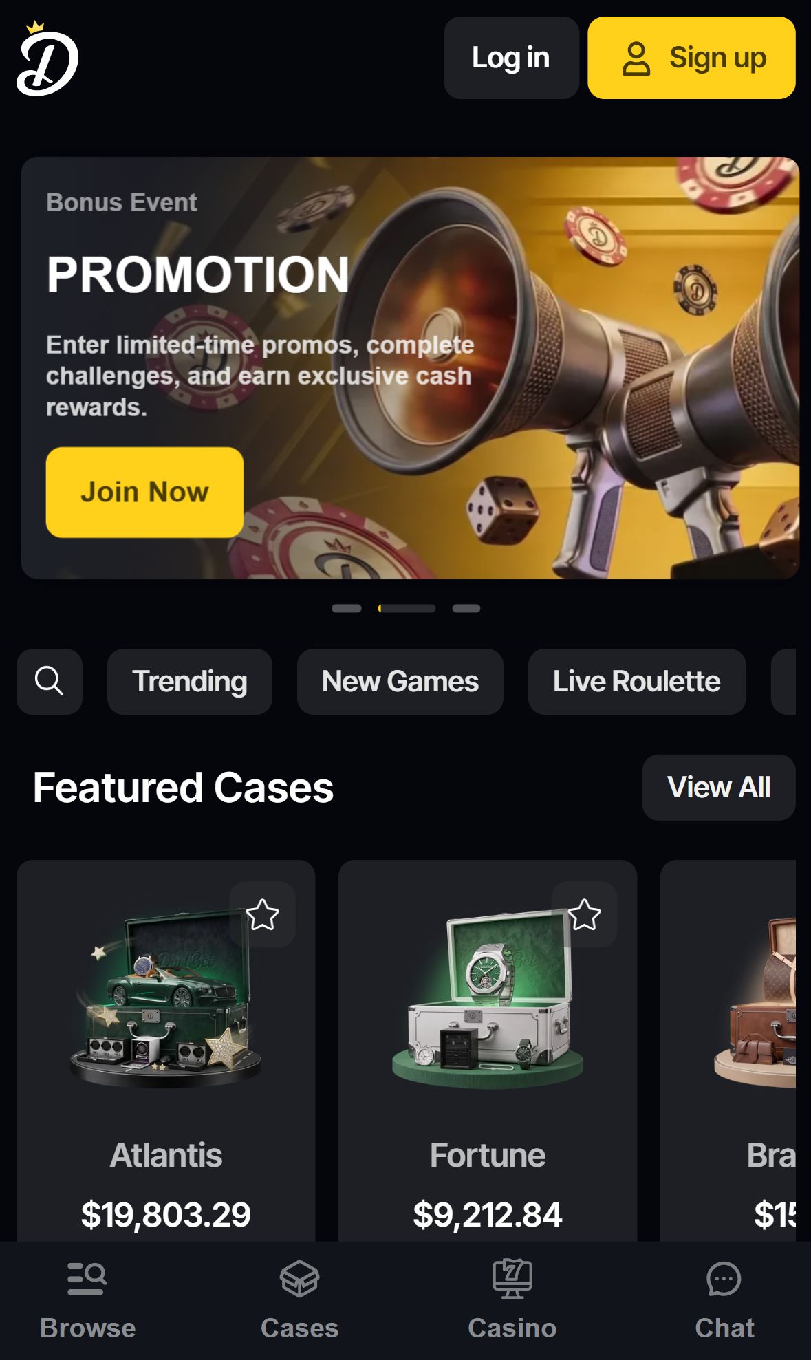 Duelbet — Homepage (Mobile)