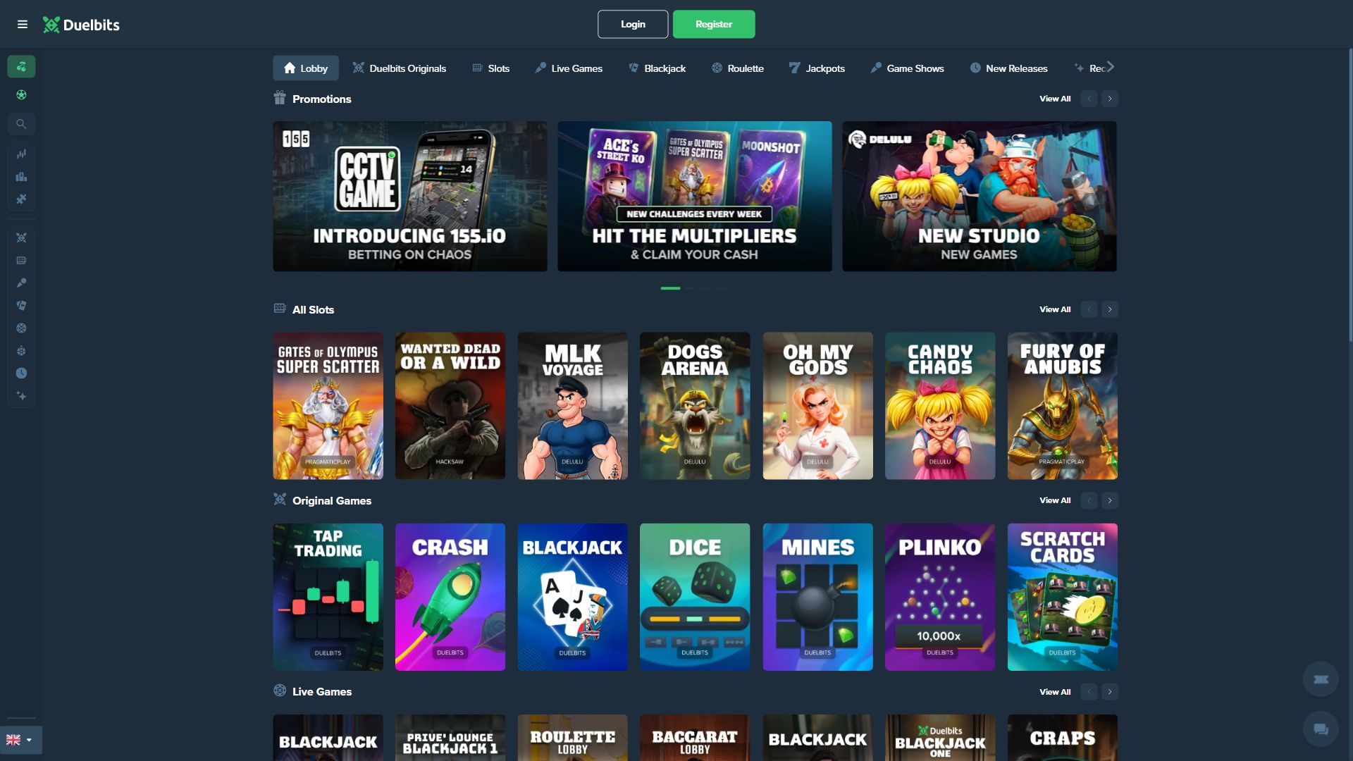 Duelbits — Lobby (Desktop)
