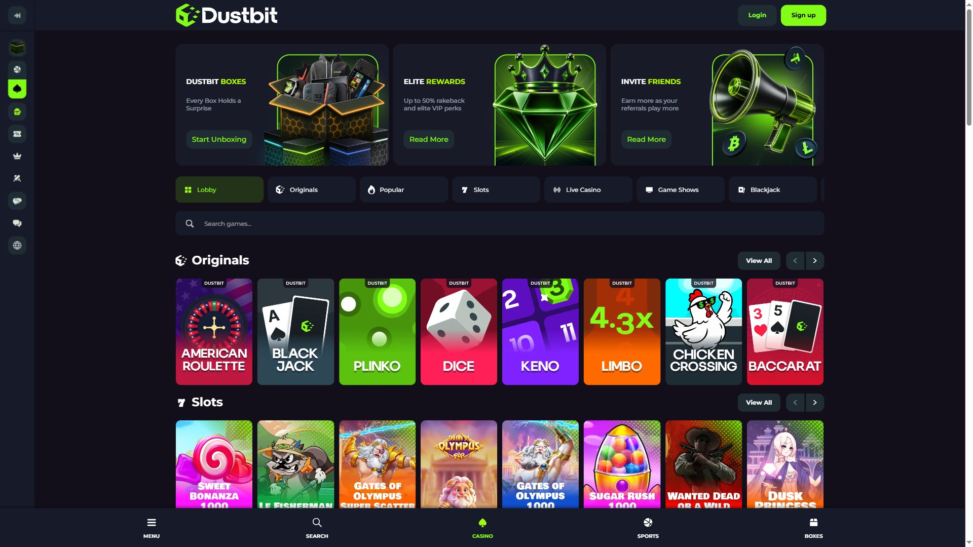 Dustbit — Lobby (Desktop)
