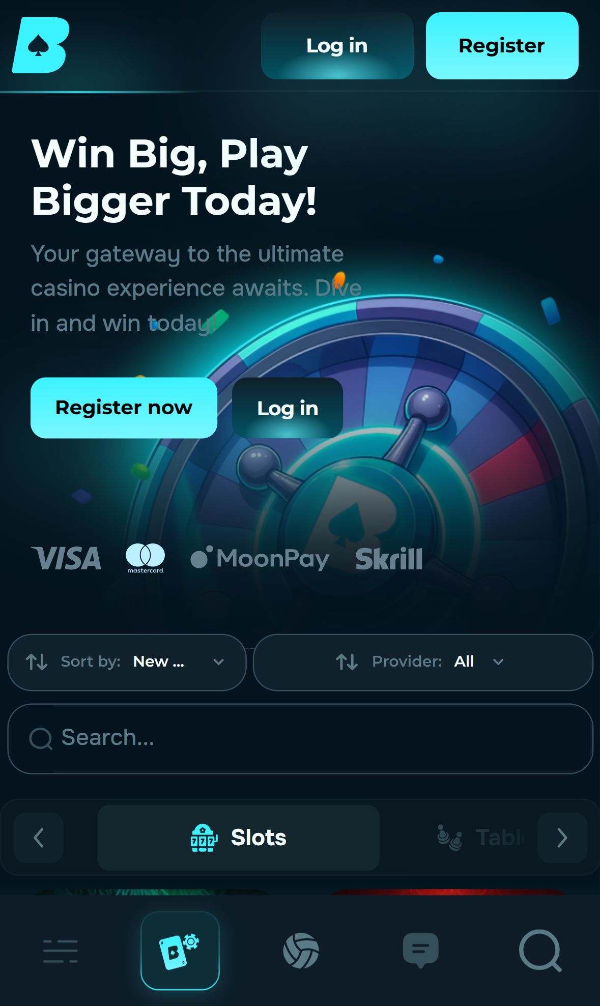 EarnBet — Lobby (Mobile)