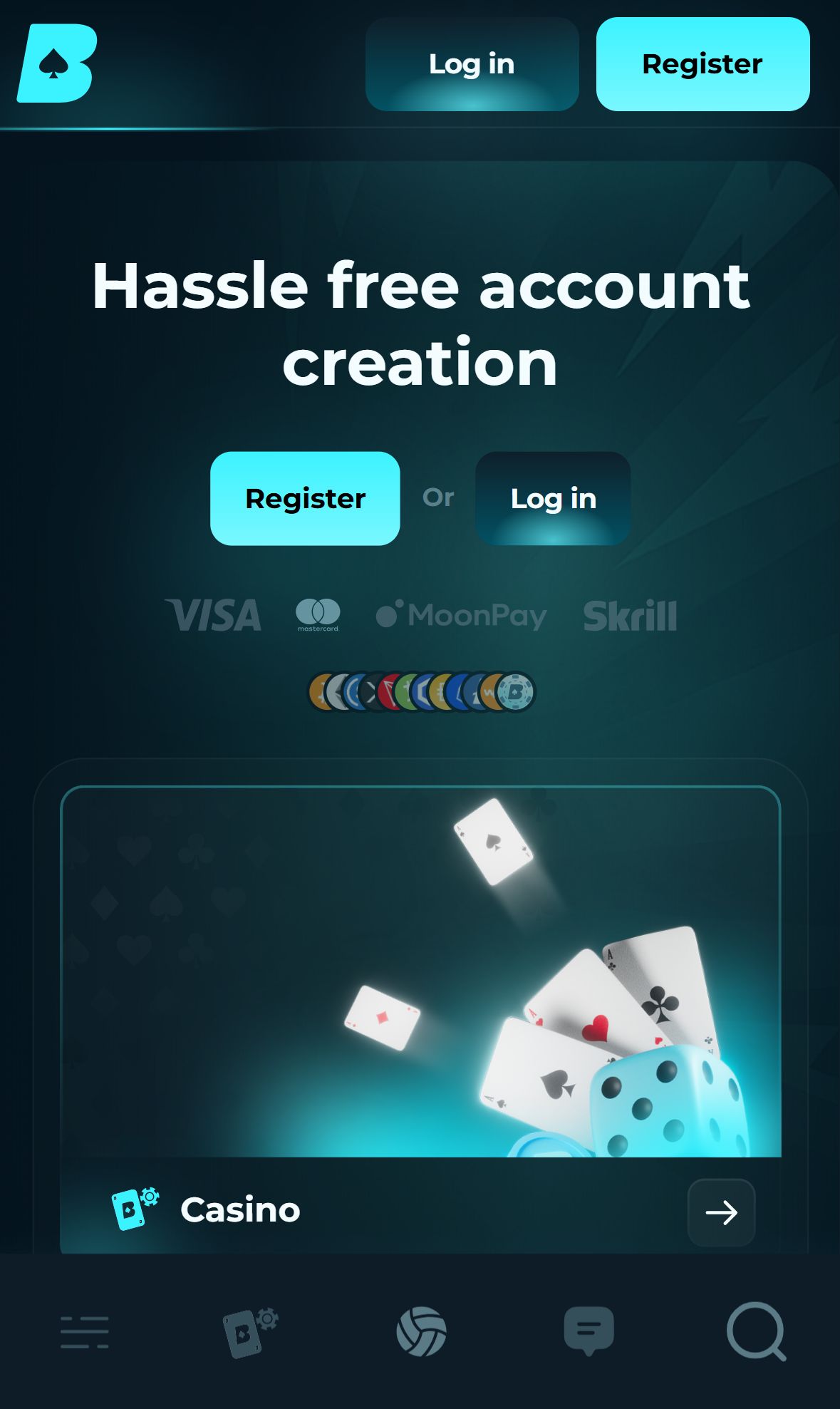 EarnBet — Homepage (Mobile)