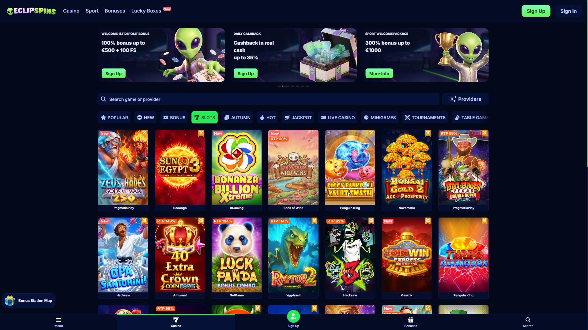 Eclipspins — Lobby (Desktop)