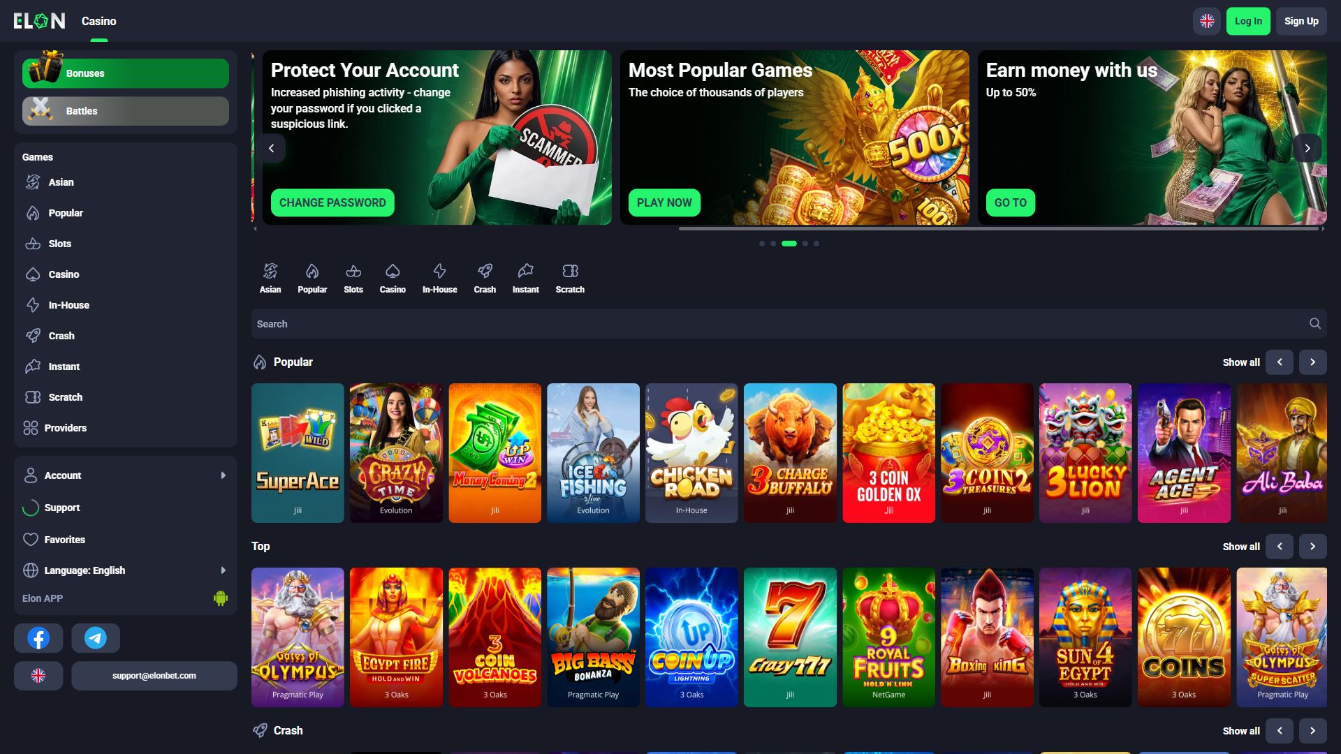 Elonbet — Homepage (Desktop)