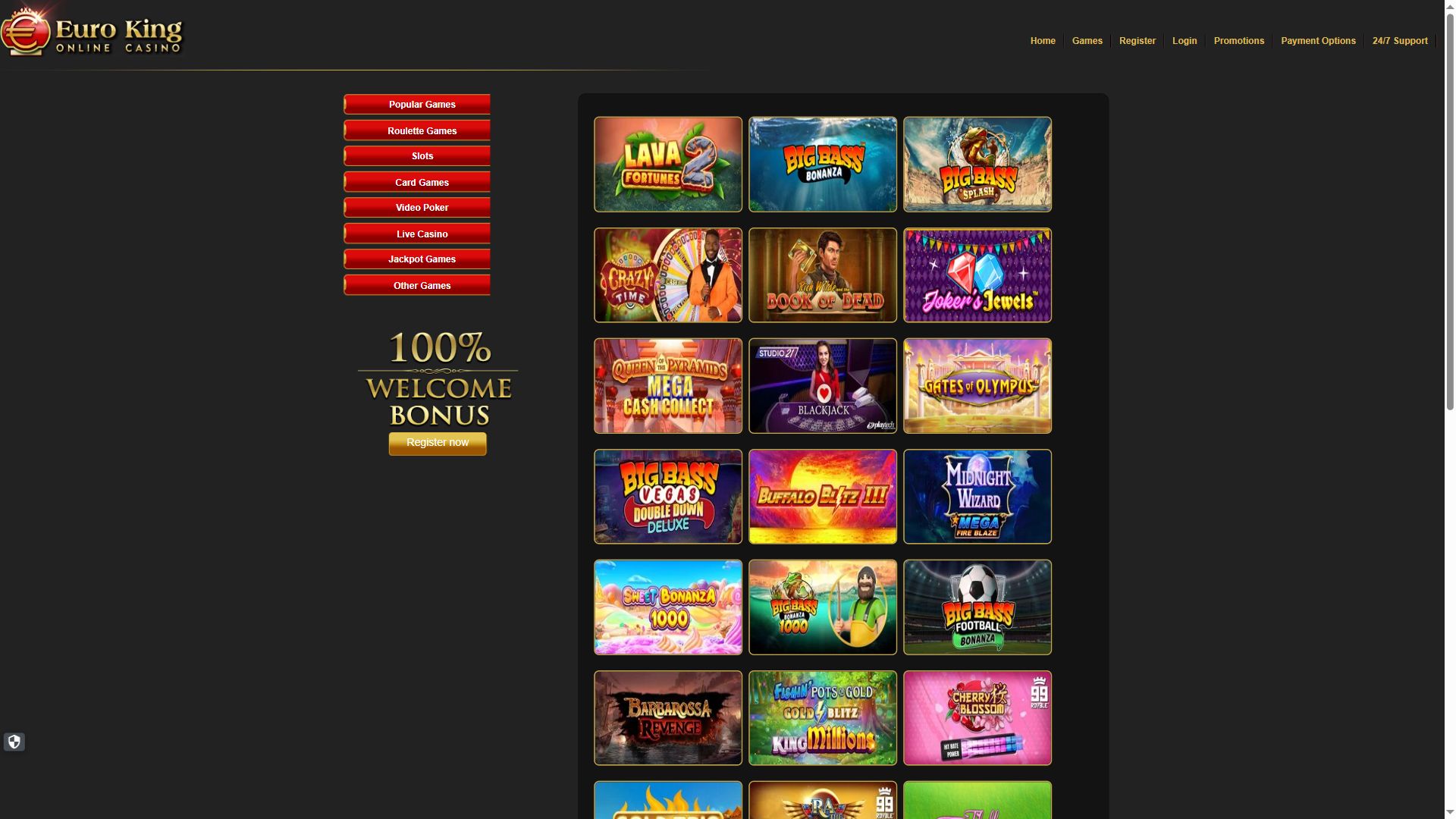 EuroKing Club — Lobby (Desktop)