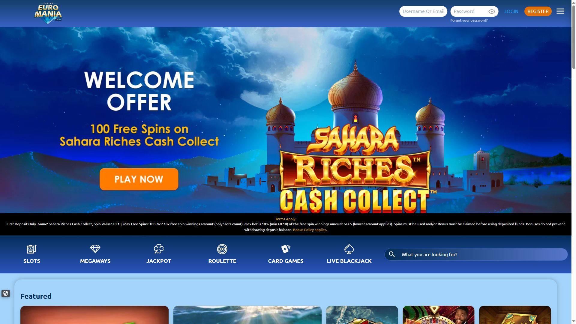 EuroMania — Homepage (Desktop)