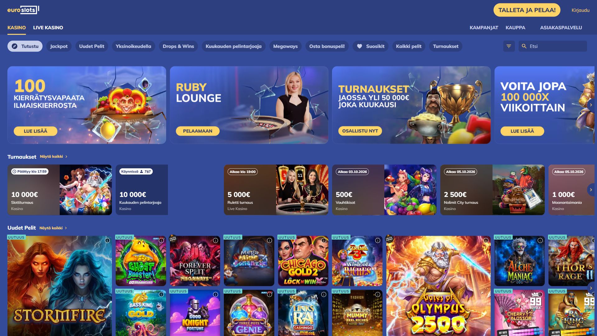 EuroSlots — Homepage (Desktop)