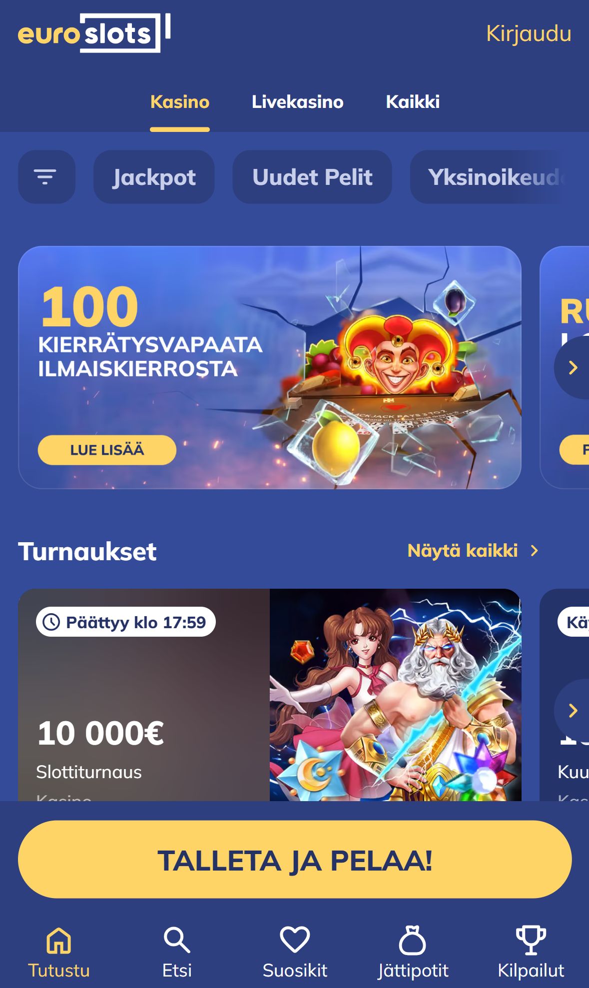 EuroSlots — Homepage (Mobile)