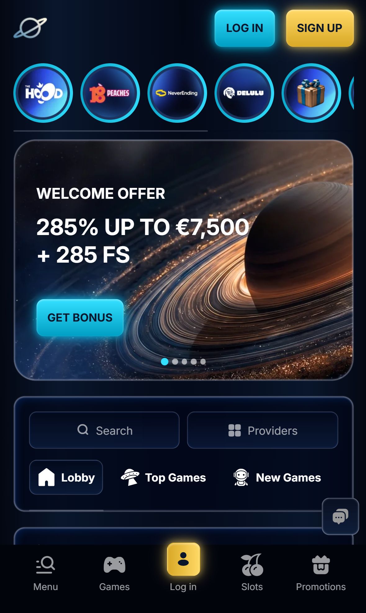 Evospin — Homepage (Mobile)