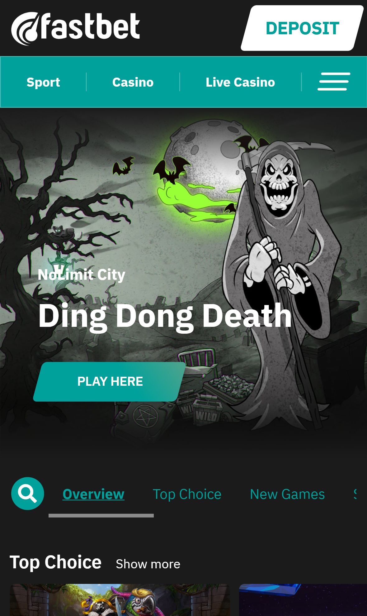 Fastbet — Homepage (Mobile)